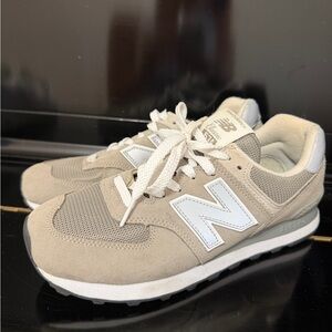 New Balance gray and White 574 Retro Sneakers
